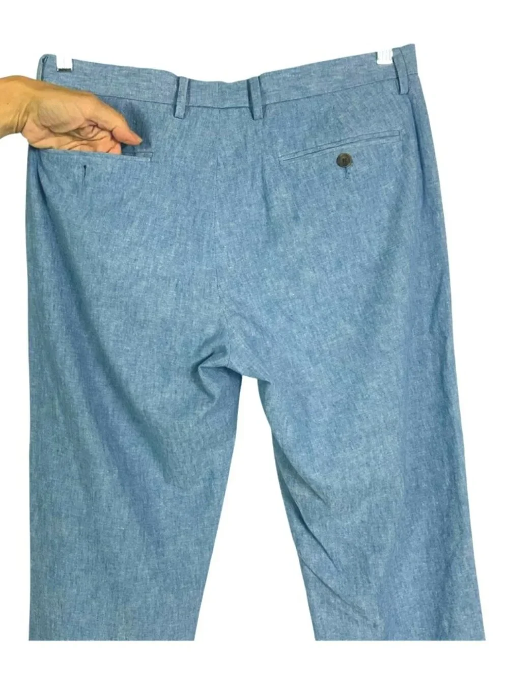 J.Crew Factory Bedford Pants W32 L30 Blue Linen Cotton Chino Pants Style A4131